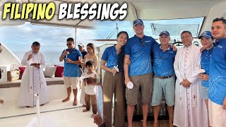 Foreigners RESPECTING Philippines Culture  Boat Blessings amp House Birthday Priest [upl. by Brinn]