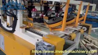 Automatic Wood Pallet Legs Assemble Nailer with 3PCS Nailing Guns [upl. by Suilienroc]