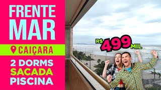 Apartamento de 2 dormitórios no Caiçara em Praia GrandeSP frente para o mar com sacada R 499 mil [upl. by Drawets]