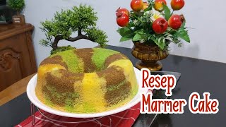 Resep Marmer Cake Lembut 3 Rasa  5 Telur Anti Seret [upl. by Iadrahs]