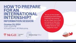 How to Prepare for an International Internship Information Session [upl. by Seagraves11]