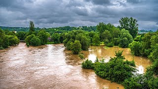 Hochwasser von Fils und Neckar bei Reichenbach Plochingen und Esslingen [upl. by Hadeis]