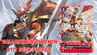 GallantmonDukemon BT17 Deck Profile DIGIMON TCG [upl. by Biagi]