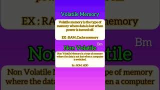 Volatile memory and non Volatile Memory  Computer awarness computer study [upl. by Anertac]