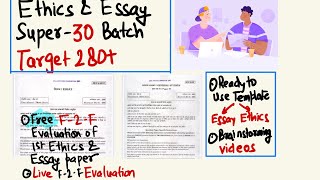 Ethics amp Essay Super30 Batch upsc upsc2024 ethics ethicsupsc essay essay writing topperstalk [upl. by Sara-Ann]