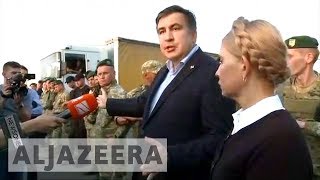 ExGeorgian leader Mikhail Saakashvili forces his way into Ukraine [upl. by Wit566]