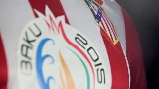 Atletico Madrid presents Baku 2015 official logo  Baku 2015 [upl. by Lliw]