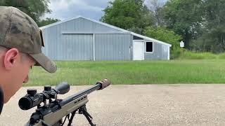 Airsoft Amoeba Striker AS01 test fire at 25 yards [upl. by Aihseit221]