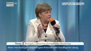 Kirchentag in Stuttgart Gespräch mit Angela Merkel am 05062015 [upl. by Nelon]