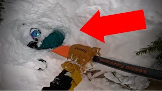 MUSTSEE Raw Footage Hero Skier RESCUES Buried Snowboarder [upl. by Mat]