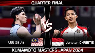 LEE Zii Jia MAS vs Jonatan CHRISTIE INA  Kumamoto Masters Japan 2024 Badminton [upl. by Anowahs]