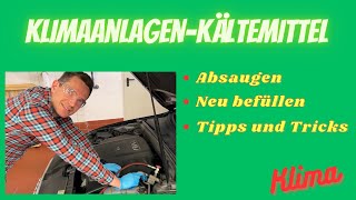 AutoKlimaanlage absaugen und neu befüllen LIVE GEZEIGT [upl. by Aruat]