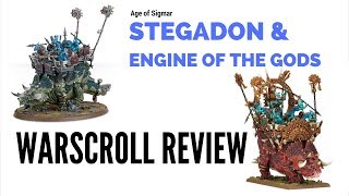 Age of Sigmar Stegadon amp Engine of the Gods Warscroll Review [upl. by Nylkaj]