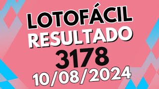 RESULTADO DA LOTOFÁCIL 3178  Confira os Números do Concurso 3178 [upl. by Einiar]