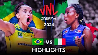 🇧🇷 BRAZIL vs ITALY 🇮🇹  Highlights  Womens VNL 2024 [upl. by Adnimra]