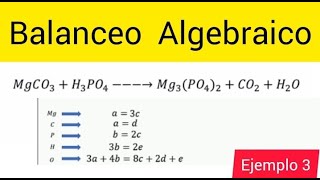 Balanceo algebraico ejemplo 3 [upl. by Ahsemal]