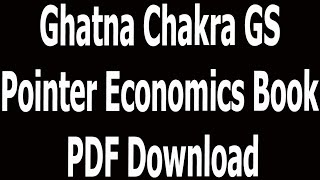 Ghatna Chakra GS Pointer Economics Book PDF Download [upl. by Huntlee]