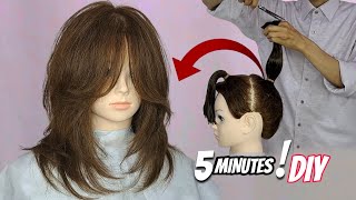 easy LAYERED HAIRCUT tutorial DIY [upl. by Pavla]