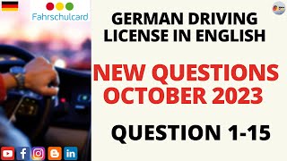 German Driving License in English NEW QUESTIONS from October 2023NEW QUESTIONS Question 0115 [upl. by Howlond]