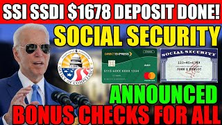 SENIORS BONUS CHECKS ANNOUNCED  1678 EXTRA SIGNED FOR LOW INCOME SOCIAL SECURITY SSI SSDI PEOPLE [upl. by Libna]