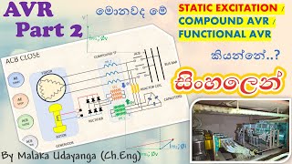 AVR  Automatic Voltage Regulator 2 සිංහල  STATICCOMPOUND EXCITATION marinengbase [upl. by Nioe]