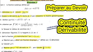 la continuité et la dérivabilité Préparer au contrôle 2BAC PC SVT [upl. by Miharba]