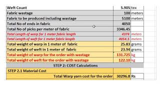 FABRIC COSTING 7  WOVEN FABRIC  WOVEN FABRIC COSTS [upl. by Eelatan]