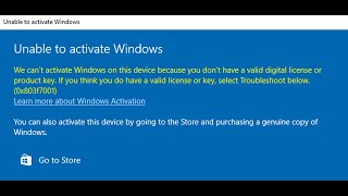 Fix Windows 1110 Activation Error 0x803f7001 We Cant Activate Windows On This Device [upl. by Aihsined]