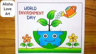 How to Draw save environment poster chart drawing easy step by step tutorial saveenvironment art [upl. by Nosyt12]