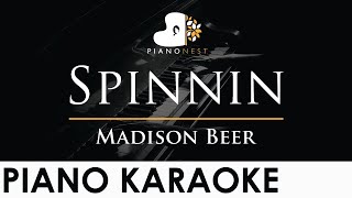 Madison Beer  Spinnin  Piano Karaoke Instrumental Cover with Lyrics [upl. by Ollehcram]