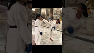 Kicking training with balance karate karatetraining balance nce [upl. by Nicodemus]