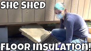 Insulating the Floor of a Prebuilt Shed  Leahs Crafty Cottage Remodel [upl. by Kilam450]