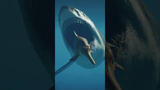 メガロドンがイクチオサウルスを丸のみ！Megalodon swallows Ichthyosaurus whole [upl. by Kenimod]