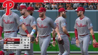 MLB The Show 24  Philadelphia Phillies at Baltimore Orioles  Game 71 [upl. by Roarke356]