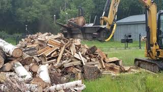 Firewood Processing with a MiniExcavator [upl. by Ashby]