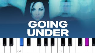 Evanescence  Going Under piano tutorial [upl. by Arised]