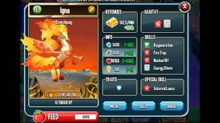 Monster Legends Scorchpeg lvl up from 1 to 90 [upl. by Nemrac904]