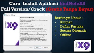 Cara Mudah Download amp Instal Endnote X9 Full Version Ampuh Buat Sitasi Kutipan dan Daftar Pustaka [upl. by Leontine]