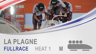 La Plagne  4Man Bobsleigh Heat 1 World Cup Tour 20142015  FIBT Official [upl. by Nolyak]