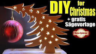 Weihnachtsdeko selber machen aus Holzgratis Sägevorlage  Christmas decor Free Template included [upl. by Worth310]