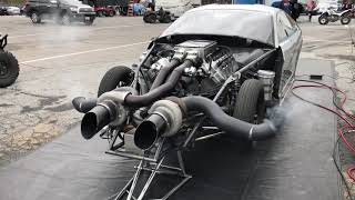 4000HP Twin Turbo Ford 50 Coyote Pro Mod Mustang warmup [upl. by Lynne]