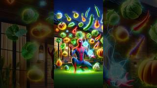 Spiderman Venom aur Captain America me se Kon jitega Vegetable art challenge spiderman shorts [upl. by Sanjay]