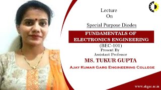 SPECIAL PURPOSE DIODES  FUNDAMENTALS OF ELECTRONICS ENGINEERING  LECTURE 01 BY MS TUKUR GUPTA [upl. by Mauldon]