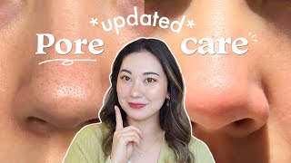 How to reduce the appearance of your PORES ✨ updated pore care routine [upl. by Rosenberger]