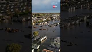 Sussex caravan park flooded after heavy rain batters south coast shorts weather climate news [upl. by Adham905]