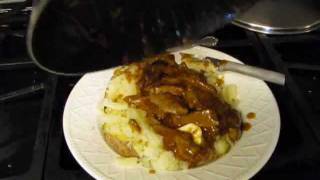 Ribeye stuffed baked potato with brown gravy aka demi glace [upl. by Anastasio]