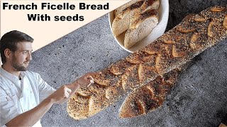 Homemade French Ficelles Bread with a mix of Seeds [upl. by Adnwahsor]