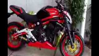 Kawasaki ER6N 650cc  Akrapovic Carbon Exhaust Sound  Jakarta MBBC [upl. by Stonwin]