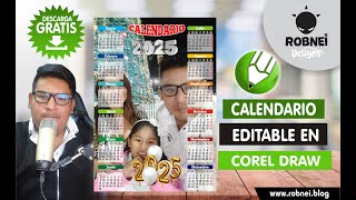 Calendario 2025 Editable en CorelDraw [upl. by Aienahs274]