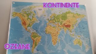 7 Kontinente und 5 Ozeane Weltkarte wie sie heißen und wo sie liegen einfach erklärt Erdkunde [upl. by Napra621]